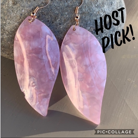 Jewelry - HP! Pink acrylic earrings. Shimmery lightweight